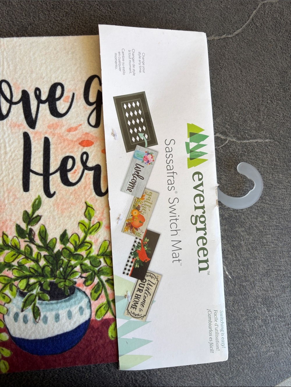 Evergreen Green Potted Plants Doormat - Love Grows Here - Picture 4 of 5